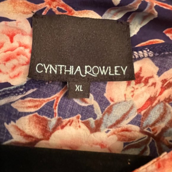 Cynthia Rowley Floral Soft V-Neck Top Blouse - XL - Picture 6 of 8